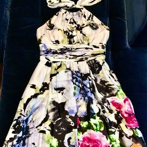 Adrianna Papell Silk Satin Cocktail Dress